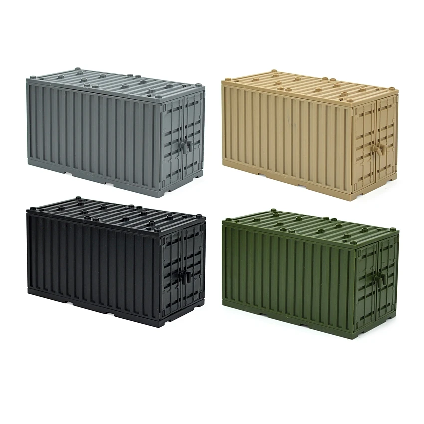 Кубики MOC военный контейнер коробки для оружия строительные блоки мини-фигурки