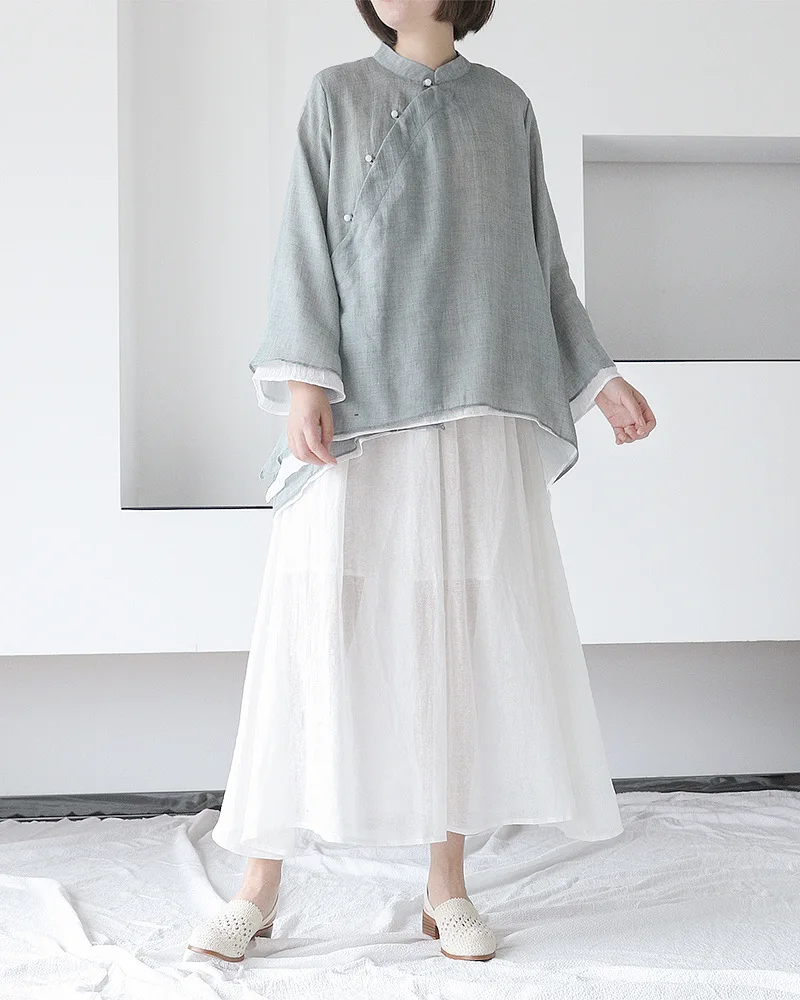 Оригинальная Осенняя Однотонная рубашка в стиле ретро с диагональной планкой на