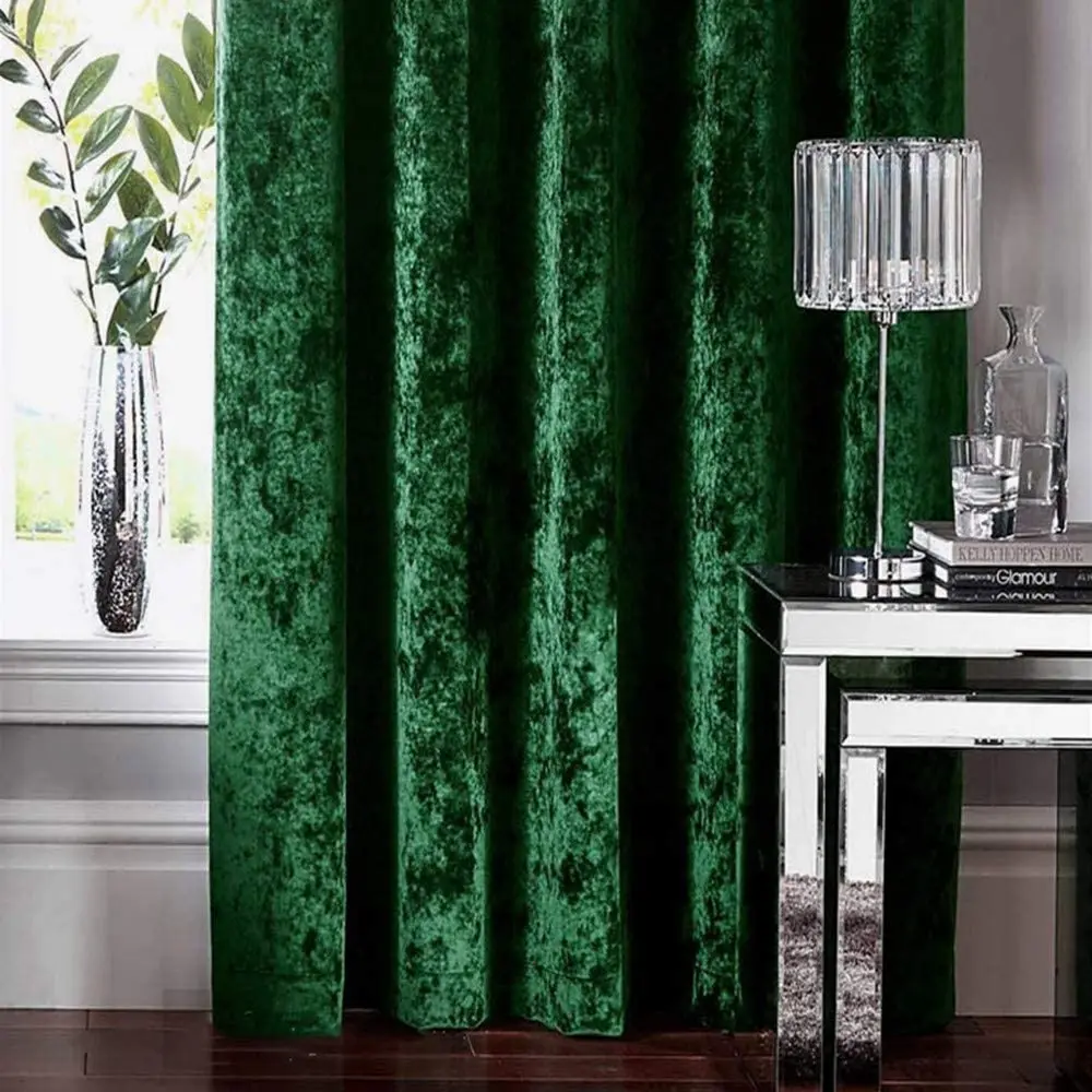 

1 Piece Velvet Curtains Green for Bedroom Living Room Luxury Curtains