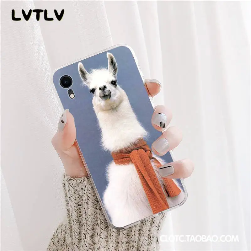 LVTLV лама альпакас животное ТПУ мягкий чехол для телефона iPhone 11 pro XS MAX 8 7 6 6S Plus X 5 5S SE