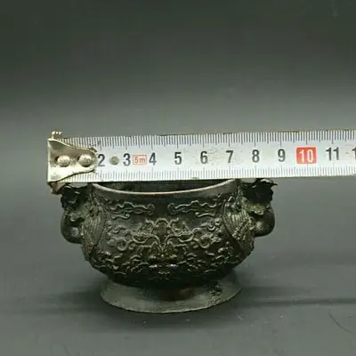 

Exquisite antique red copper (Shuangfeng. Incense burner) home decoration ornaments