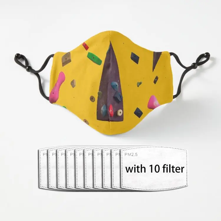 

Пылезащитная маска для лица с фильтром для скалолазания, унисекс, из полиэстера