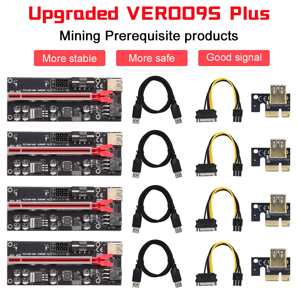 

4 шт., Райзер-адаптер VER009Splus, USB 3,0, SATA