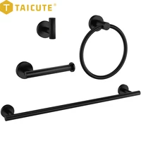 taicute 5pack towel ring holder sets towel bar hooks toilet paper roll holder round bathroom accessories hanger black gold