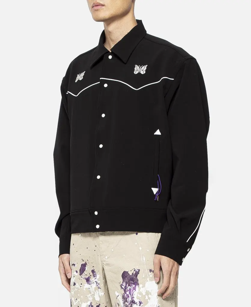 

AWGE Needles Classic Jacket Men Women 1:1 High Quality Vintage Japan Style White Butterfly Embroidery Streetwear Black Coats