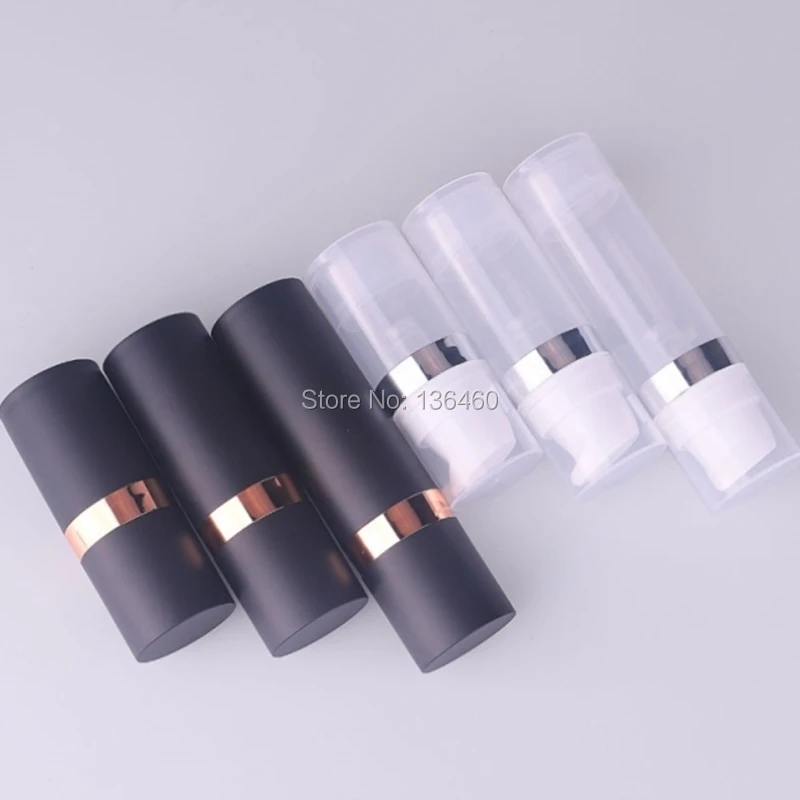 Матовая матовая черная бутылка с насосом безвоздушный дозатор для крема и