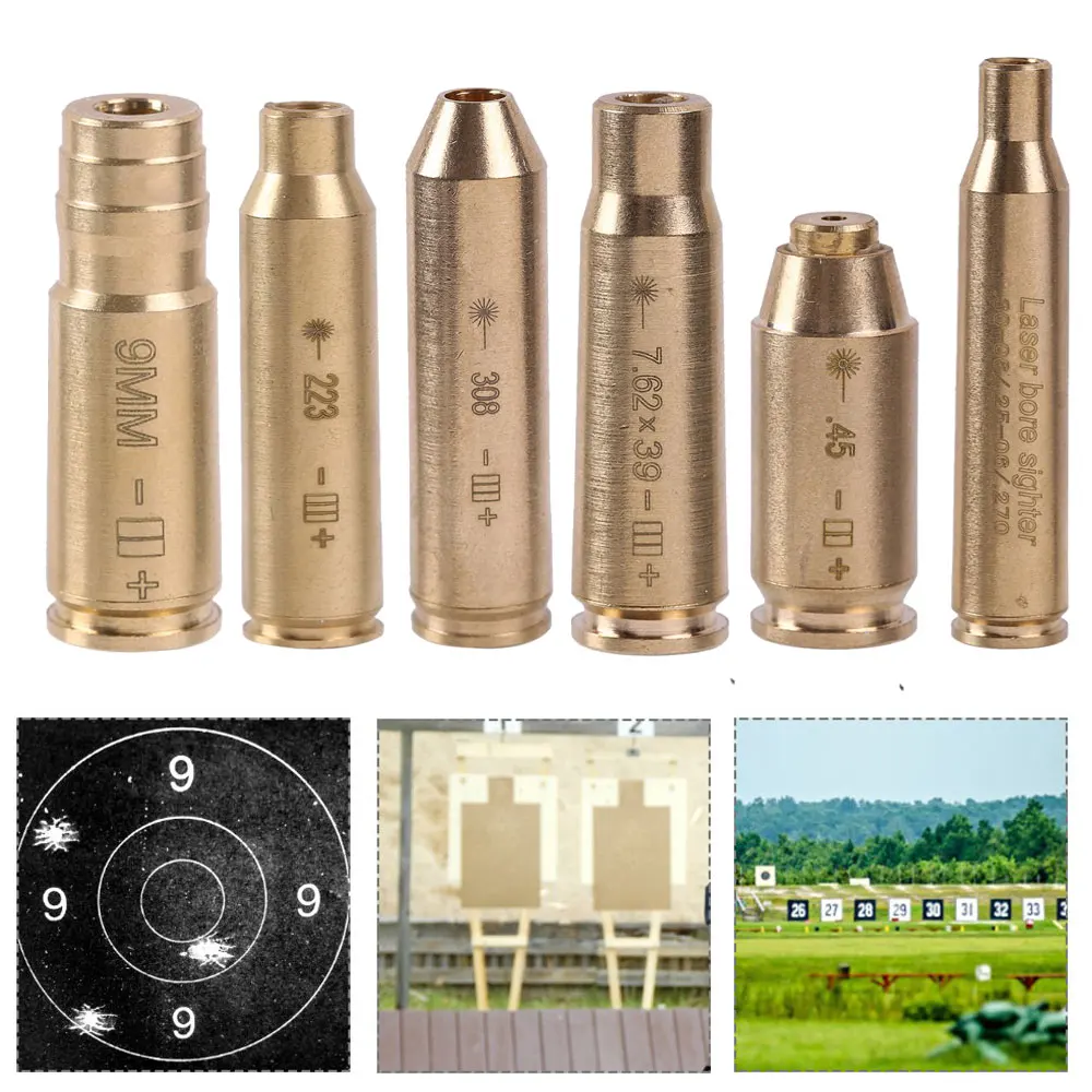 Тактический красный точечный Лазер CAL 9MM.308 .223 .40 .45 30 06 латунный патрон для прицела