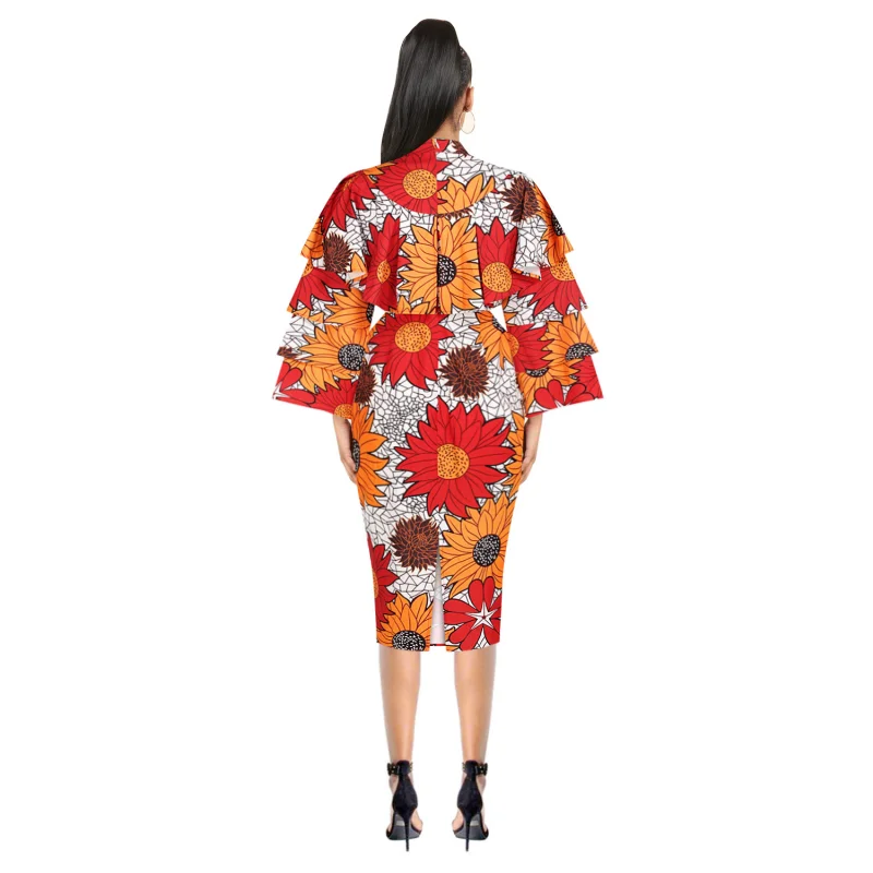 Новинка повседневное осеннее платье в африканском стиле с цифровым принтом