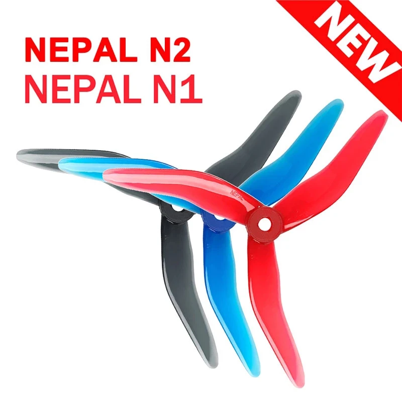 24 uds/12 pares Verbeterde Dalprop Nepal N1 5143 N2 T5142.5 3 hoja Fpv hélice Cw Ccw Popo Voor Dron de carreras de control remoto