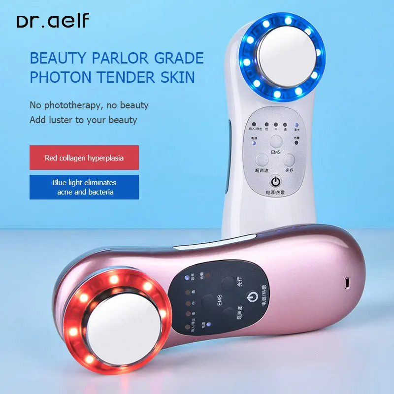 

Dr.aelf EMS ultrasonic vibration facial massager electric LED photon therapy anti-aging wrinkle facial care instrument