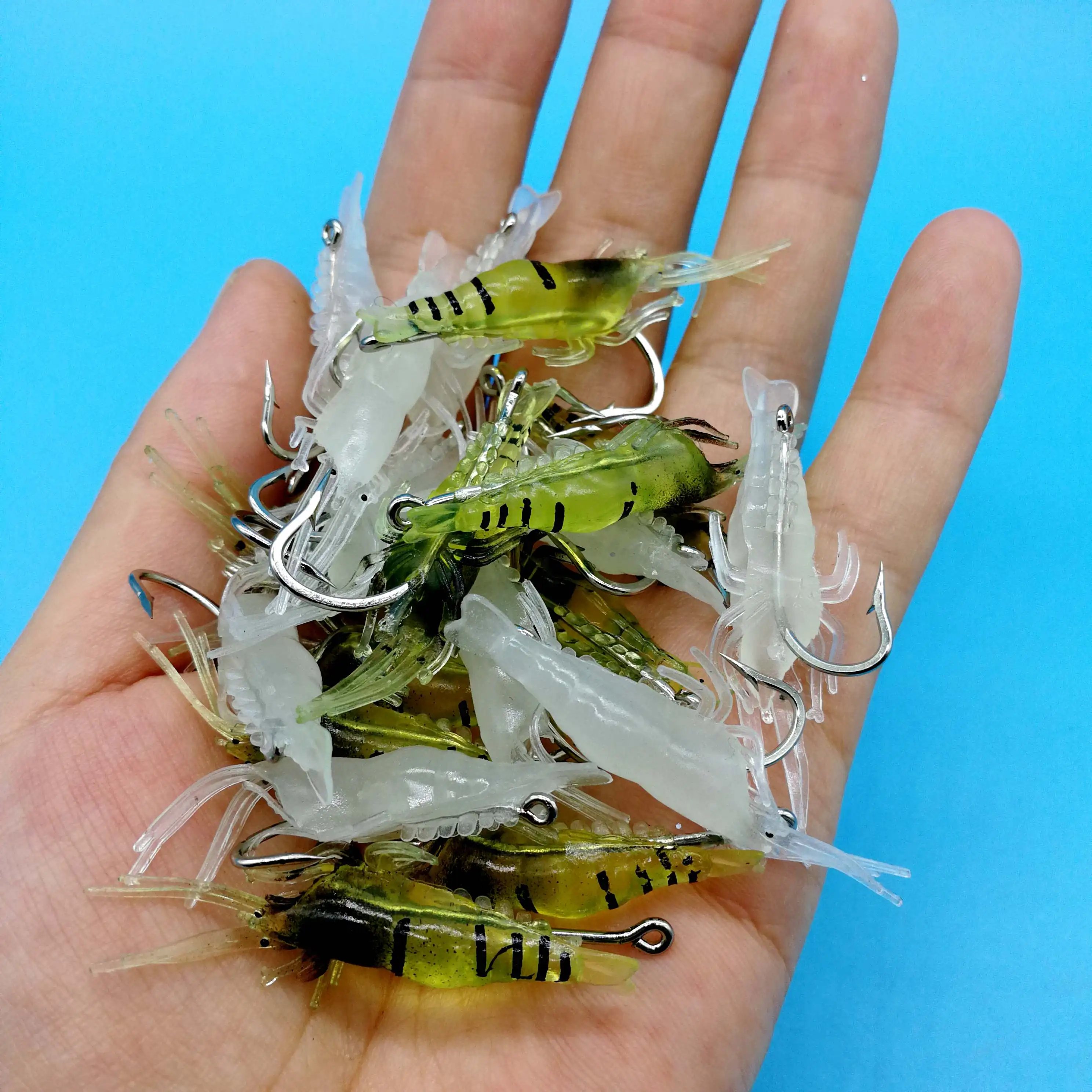 HOOFISH 20 шт./лот световой креветки приманки мягкие Моделирование 1g/35 мм