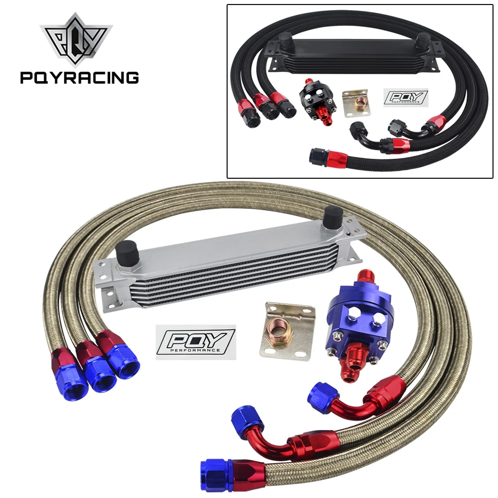

UNIVERSAL 7 ROW AN10 ENGINE TRANSMISS OIL COOLER KIT +FILTER RELOCATION WITH PQY STICKER AND BOX