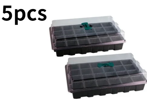 

5 Pcs 24 Hole Nursery Box Nursery Pots Plant Insert Seedling Tray Plastic Base Plant Seeds Grow Box Family Garden Planting Tools