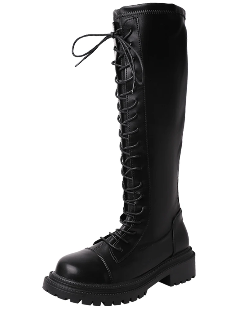 

Thigh High Boots Platform Boots Women Winter Autumn Fashion Mid Heel Bottom Boots Knee High Leg Long Boots