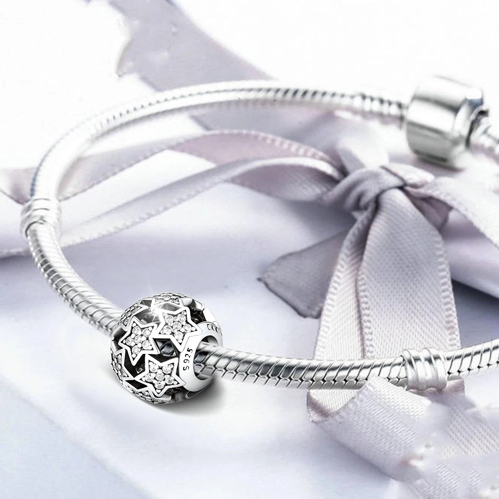 CKK Ослепительная звезда подвески со стразами Стерлинговое Серебро 925 оригинал