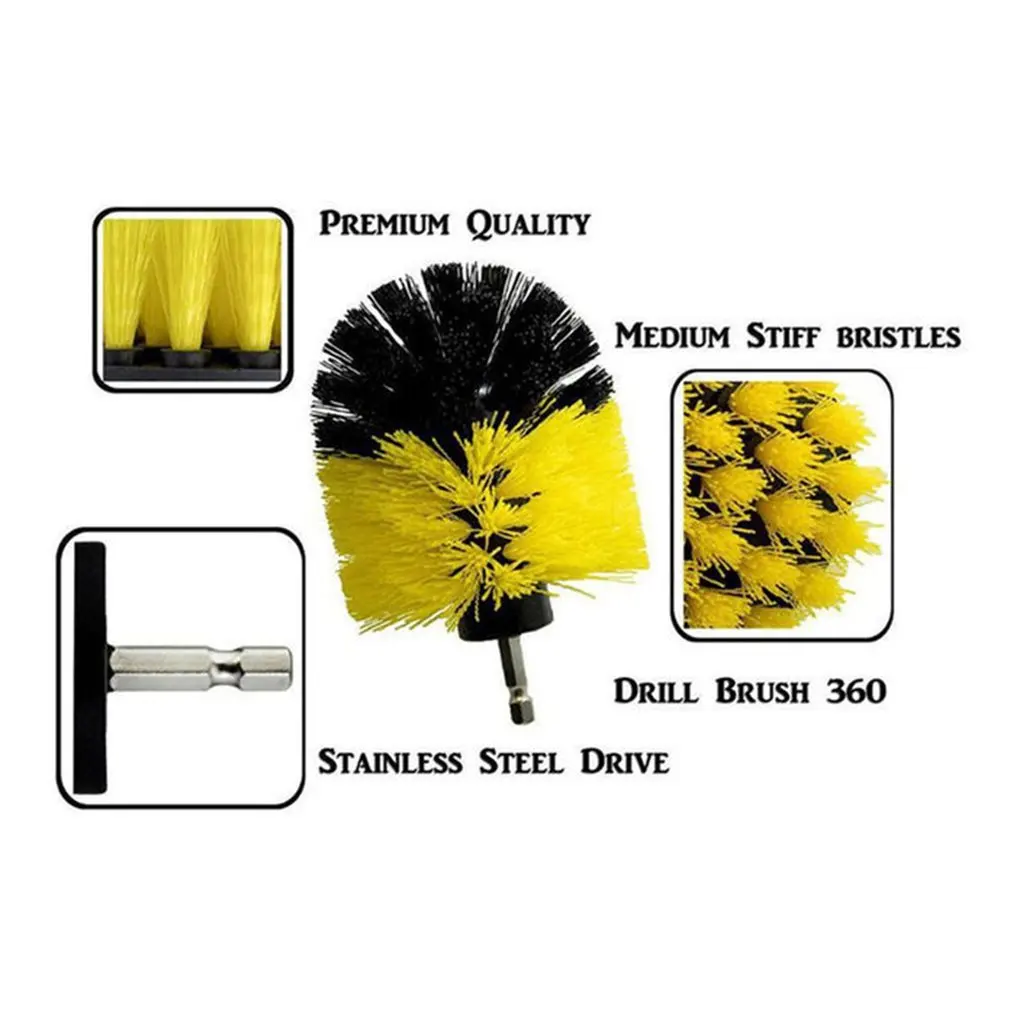 

3pcs/set Electric Drill Brush Grout Power Scrubber Scrub Cleaning Brush Kit for Shower Door/Tub/Kitchen/Bathroom Cleaner Tool