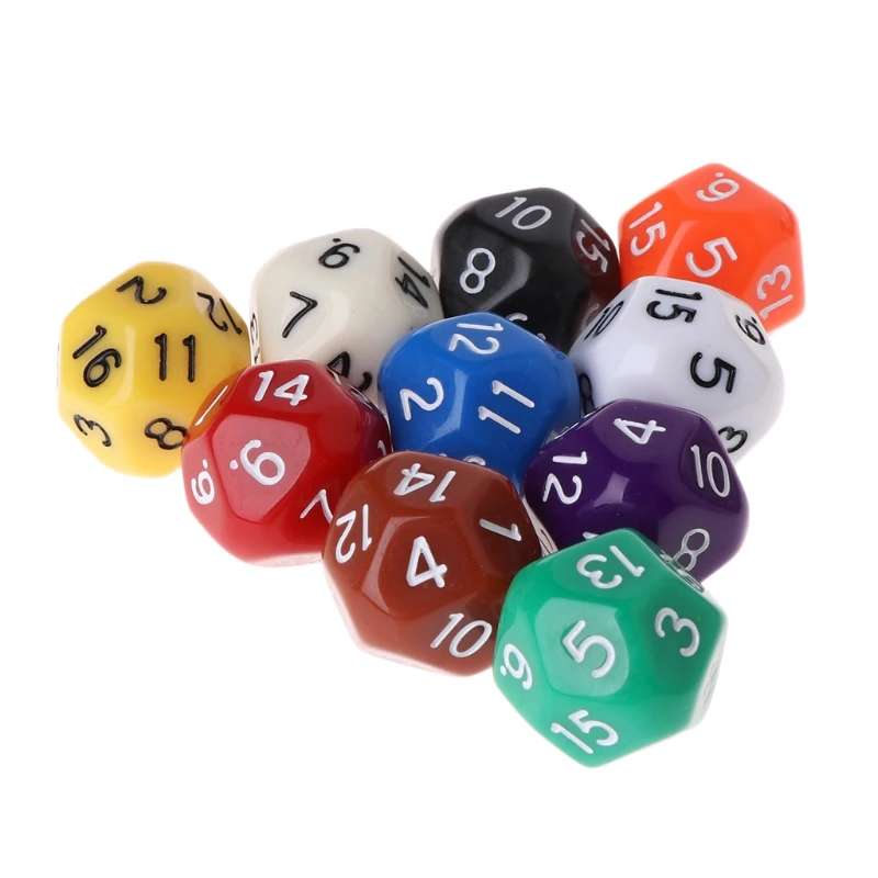 

10pcs 16 Sided Dice D16 Polyhedral Dices For Table Games D5QD