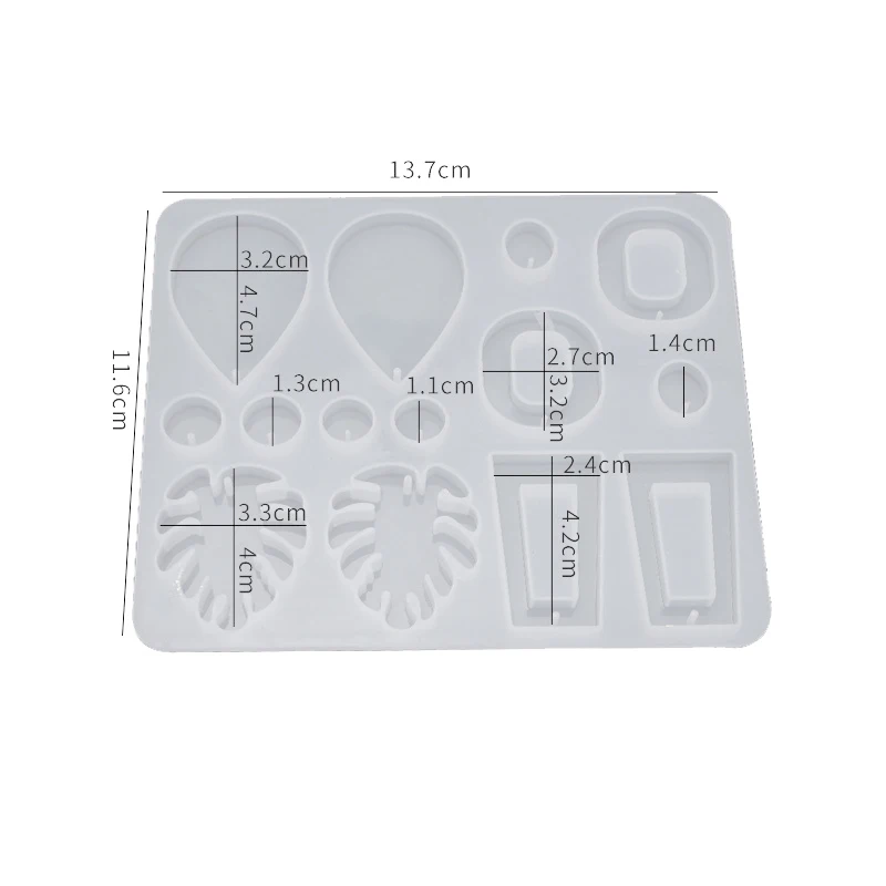 

4Pcs Earrings Pendant Ornaments Homemade Jewelry Whole Board Handmade Card DIY Crystal Epoxy Silicone Mold