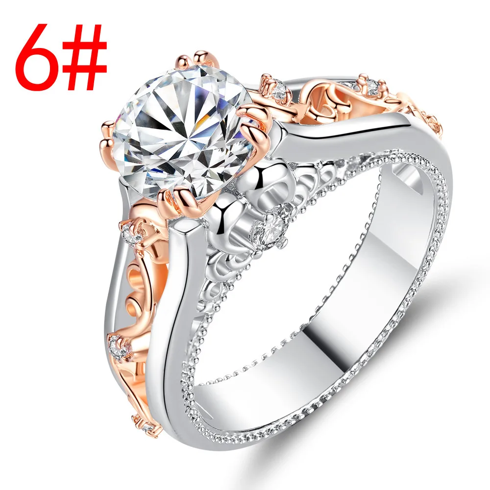 Обручальные кольца с цирконом AAA для женщин обручальные цвета розового золота