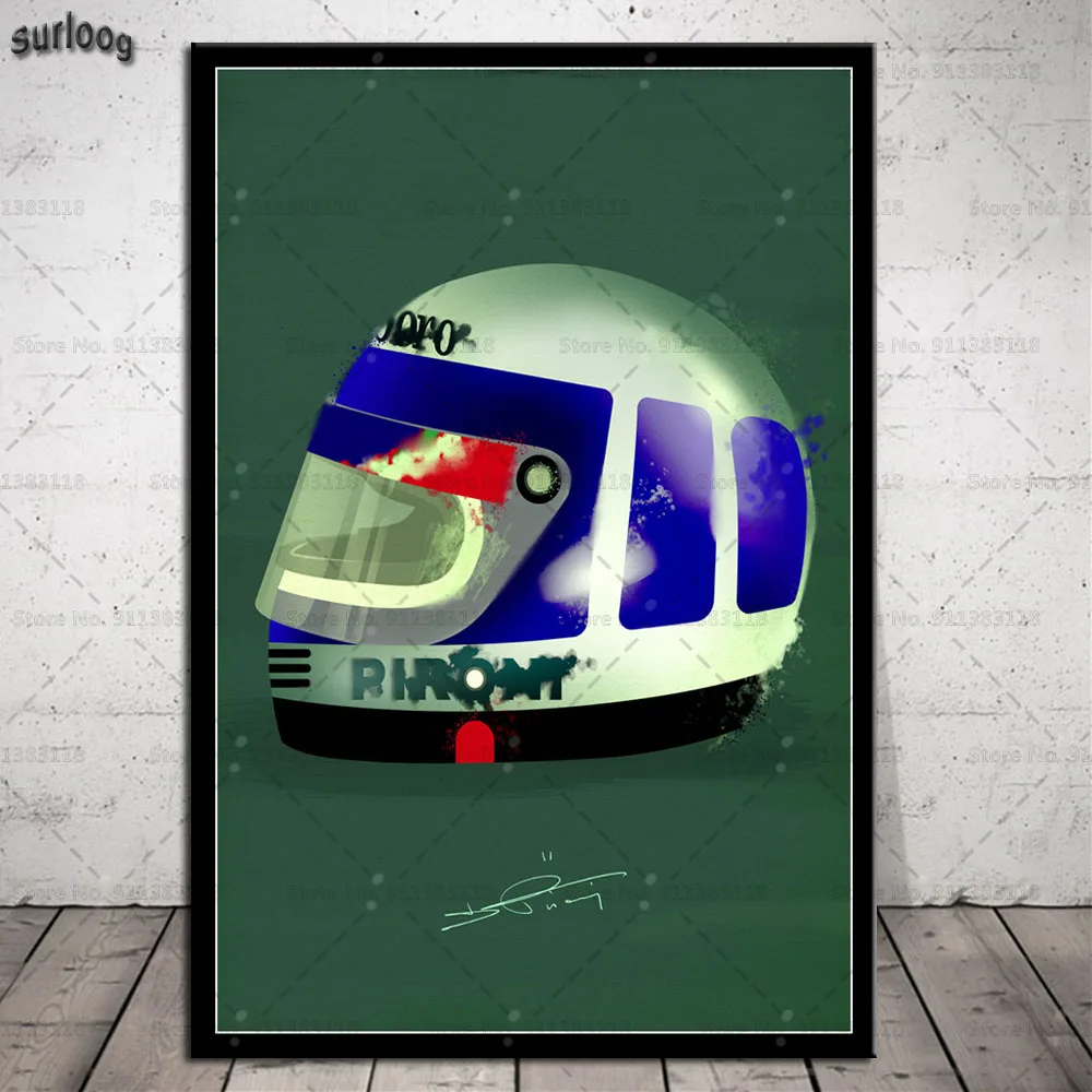 Плакат с изображением шлемов Ayrton Senna. Легендарные горячие фотографии, печати на холсте для декора гостиной и дома.