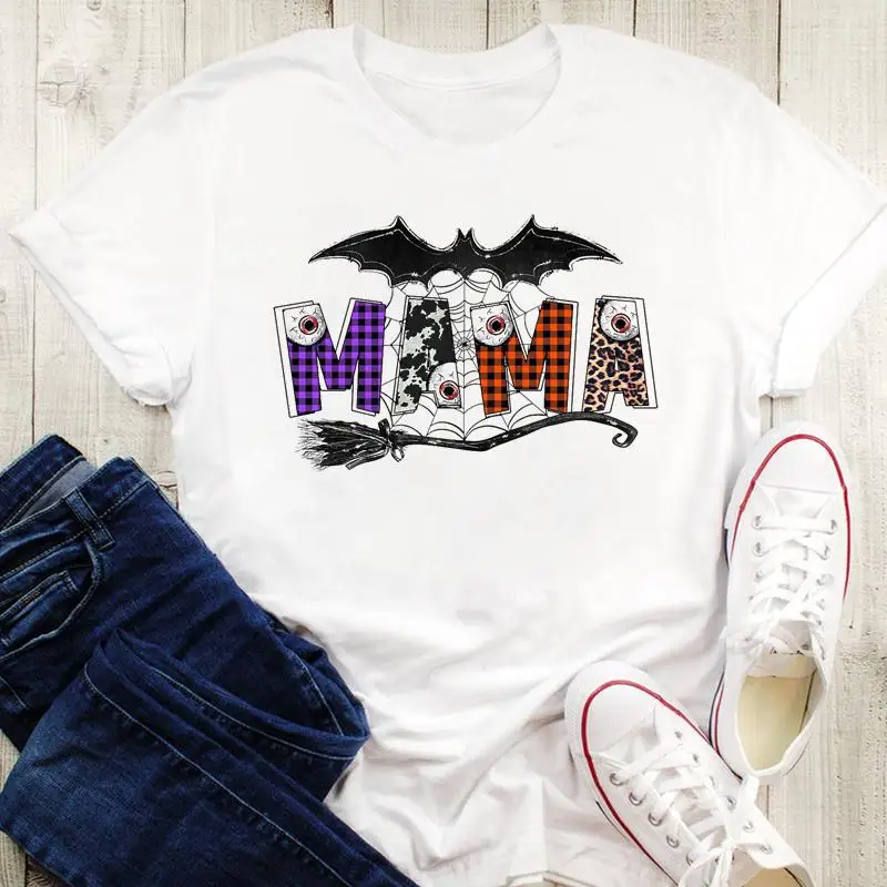 

New Trend 2021 Halloween Happy Thanksgiving Graphic Print Women Cartoon Female T-Shirt 2021 Tops Tshirt Fall Autumn Tees