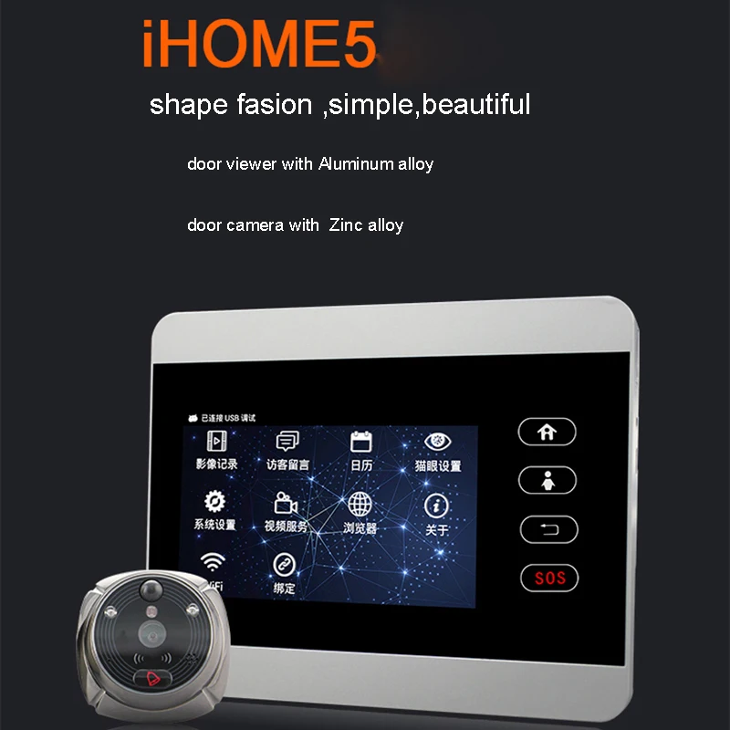 Дверной Видеозвонок ROLLUP iHome5 Mirilla с Wi-Fi ИК-камерой датчиком движения и
