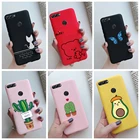 Чехол для Huawei Y9 2018, мягкий матовый Силиконовый чехол для телефона с милым котом, КАКТУСОМ, авокадо, чехлы для Huawei Y9 2018, чехол