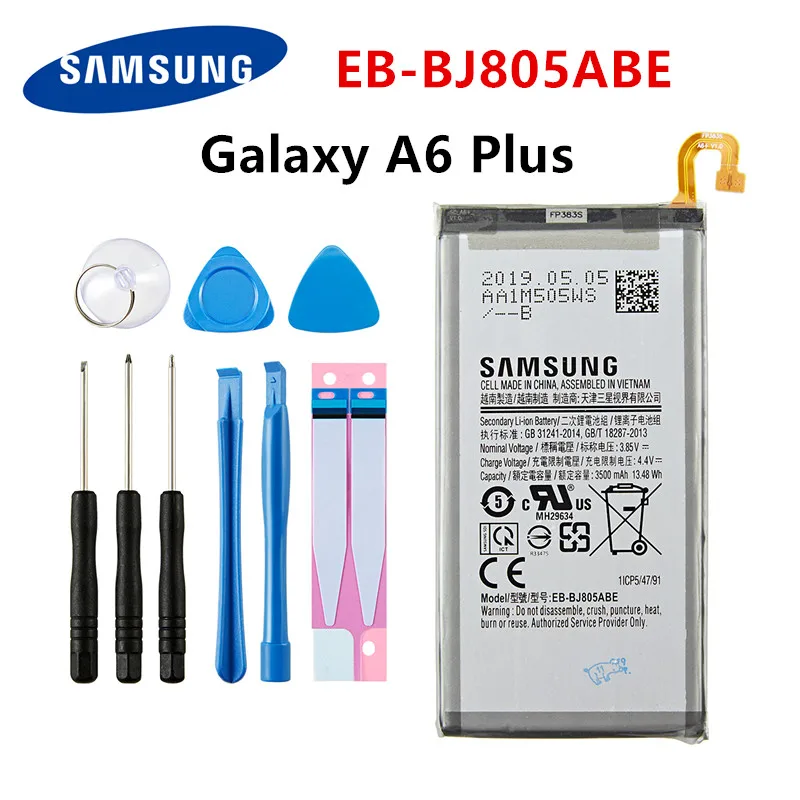 Оригинальный аккумулятор SAMSUNG 3500 мАч для Samsung Galaxy A6 Plus + A605G A6050 A605K A605FN A605GN A6058 с