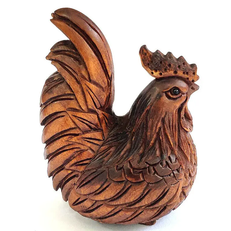 

Коллекционная резьба Y7719 - 20 лет, 2 дюйма, ручная резьба, буксированная древесина Netsuke, фигурная резьба: симпатичный петух