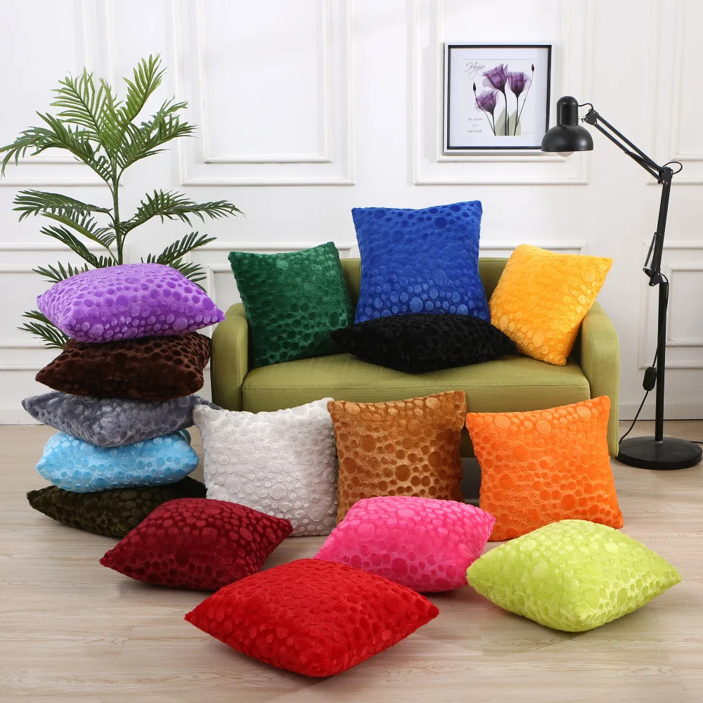 

Short Plush Bedside Cushion Pillow Plain Color Pillowcase Sofa Pillow Buffalo Check Decor Home Decoration Throw Pillows Bedding