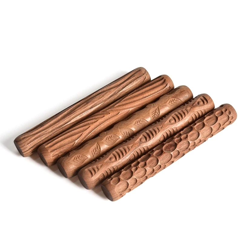 

Pottery Tools Wood Hand Rollers for Clay Clay Stamp Clay Pattern Roller
