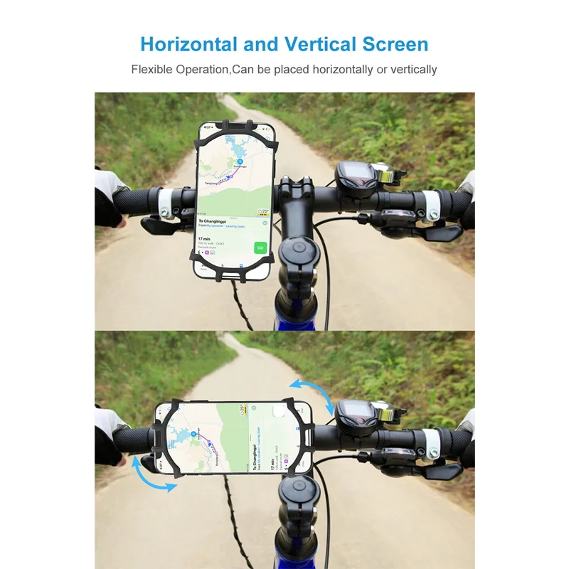 

Bicycle mobile phone holder can rotate 360 degrees. Silicone bicycle holder suitable for 4.5-7 inch mobile phones