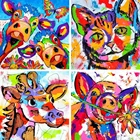 Полноразмерная Алмазная вышивка 5D с круглыми бусинами, картина из квадратных страз сделай сам с изображением коровы, вышивка крестиком, мозаика, подарок