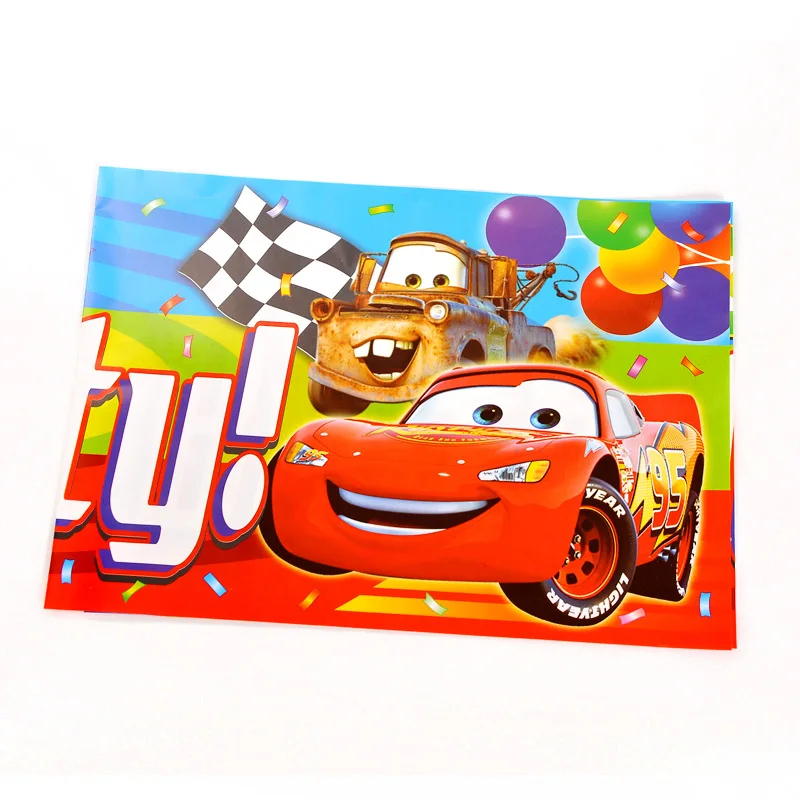 

Disney Animation Cars Story MCqueen Series Party Supplies Disposable Tableware Children Boy Anime Figures Theme Birthday Banners