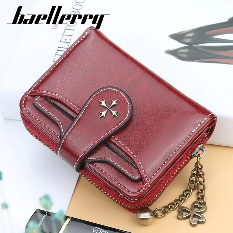 Женский короткий кошелек Baellerry из искусственной кожи бумажник с застежкой и