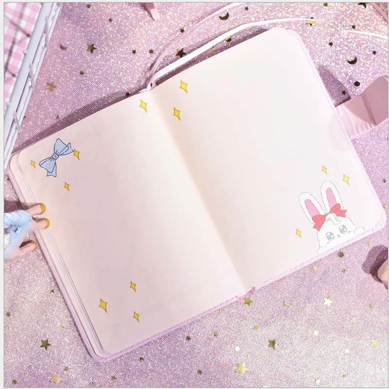 

New Rabbit Nina A5 A6 Magnetic Leather Notebook Notepad Travelers Journal Hard-faced Handbook