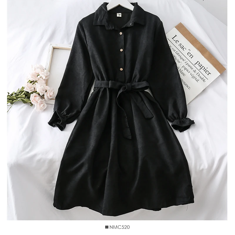 Зимнее шикарное платье трапециевидной формы свободное винтажное платье-рубашка