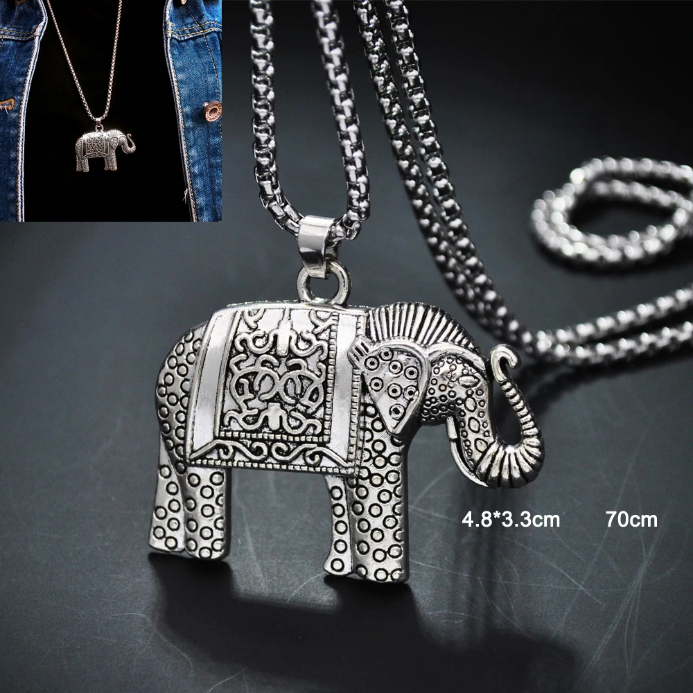 Женское винтажное ожерелье с подвеской в виде слона