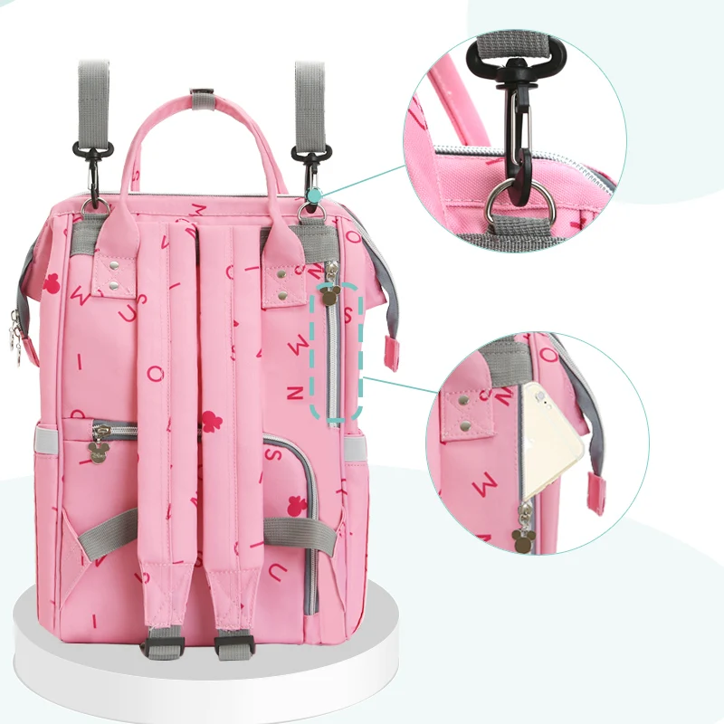 Disney Mommy Waterproof diaper bag Bottle Feeding Insulation bags with USB heater Backpack Baby Bags For Mom Storage | Мать и ребенок
