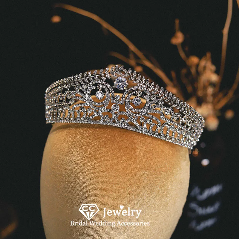 

CC Vintage Crown Women Hair Accessories Wedding Diadems Engagement Jewelry Bridal Hairwear Leaf Shape Coronet Party Gift AN233