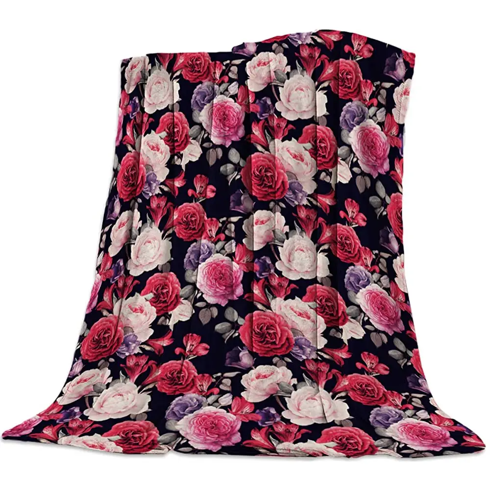 

Фланелевое Одеяло королевской зоны, легкий удобный плед из микрофибры в винтажном стиле, с романтическими розами, цветами, рисунком мечты