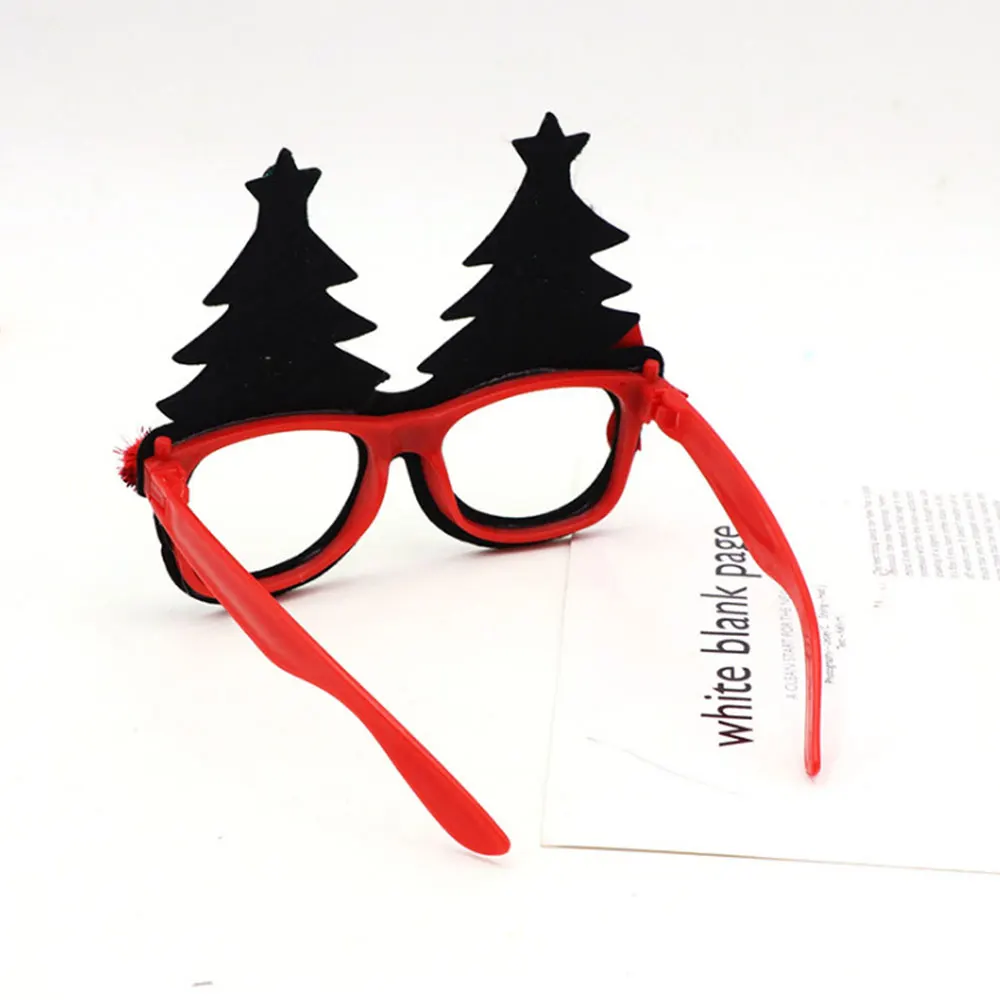 Рождественские очки Санта Клаус Снеговик Снежинка Дерево лося Бумажные реквизит