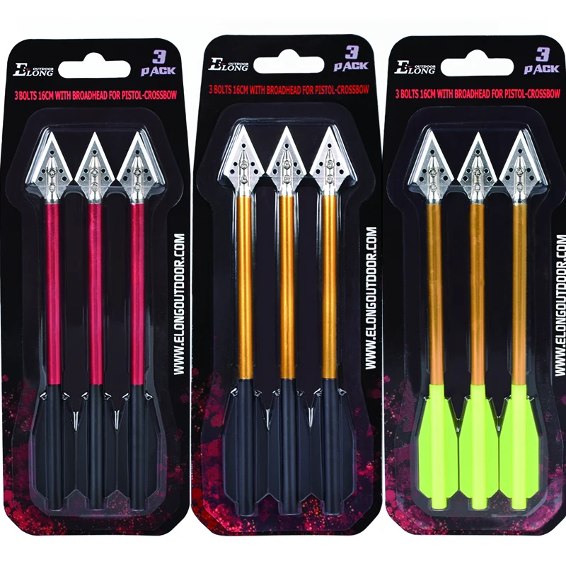 

3/6 шт., алюминиевые арбалетные болты, стрелы 6,5 дюйма, стальные широкие охотничьи стрелы для стрельбы из лука ELONG 50-80 фунтов