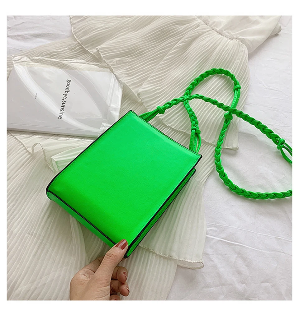 Женские сумки через плечо неоновая зеленая розовая желтая женская сумка с