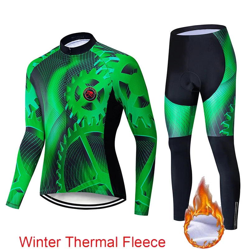Ropa ciclismo теплая Зимняя Теплая Флисовая велосипедная одежда, мужская Трикотажная одежда, костюм для езды на велосипеде, MTB Одежда, комбинезон, комплект - Цвет: cycling set 10