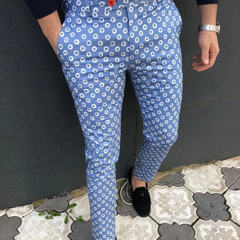 

Men's Pants Print Trousers Social Slim Fit Streetwear Clothing Sweatpants Joggers Casual Business Soft Spring Fashion Trousers