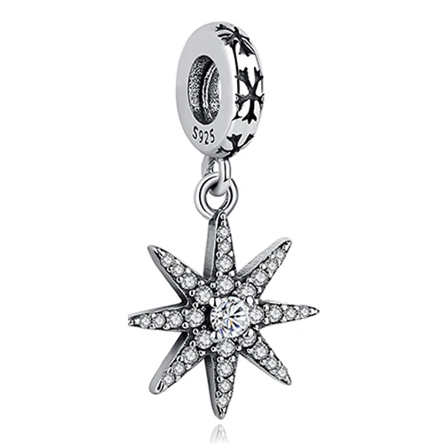 ELESHE, Подходит для Pandora, подвеска из бисера, 925 пробы, серебро, снежинка, цветок, браслет, сделай сам, бусины, ювелирное изделие, рождественский подарок - Цвет: PY1881