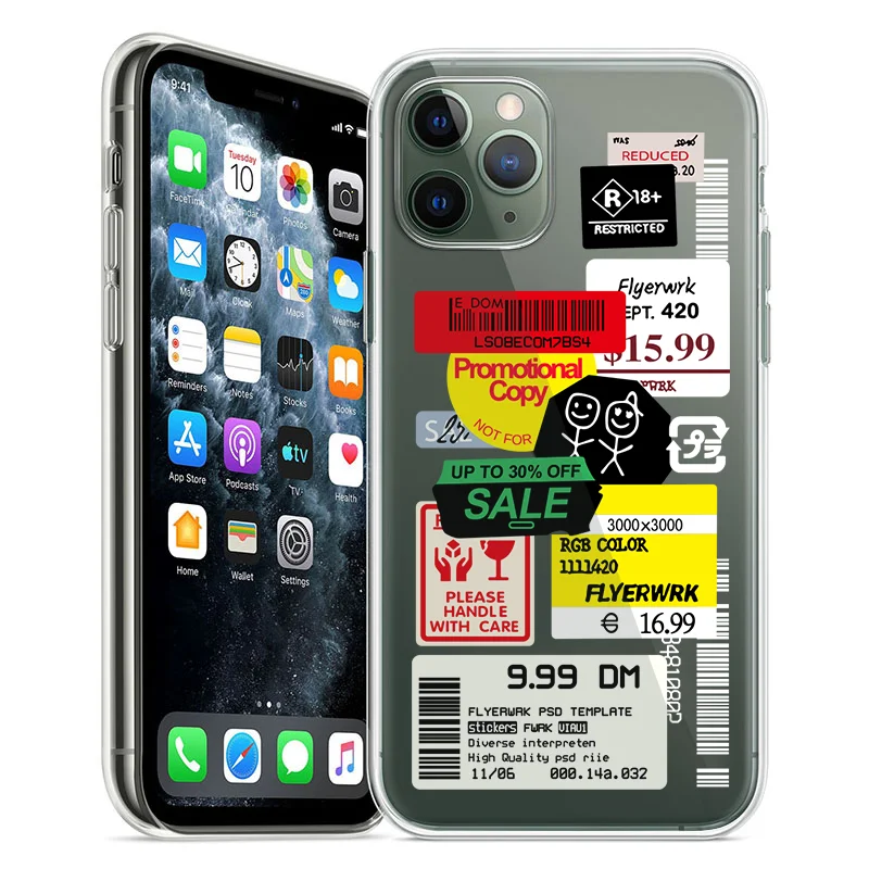 

Retro Bar Code Label Phone Case For iPhone 12 Mini 11 Pro XS Max X XS XR 7 8 Plus Soft Cover Case For iPhone 12Pro 11Pro SE 2020