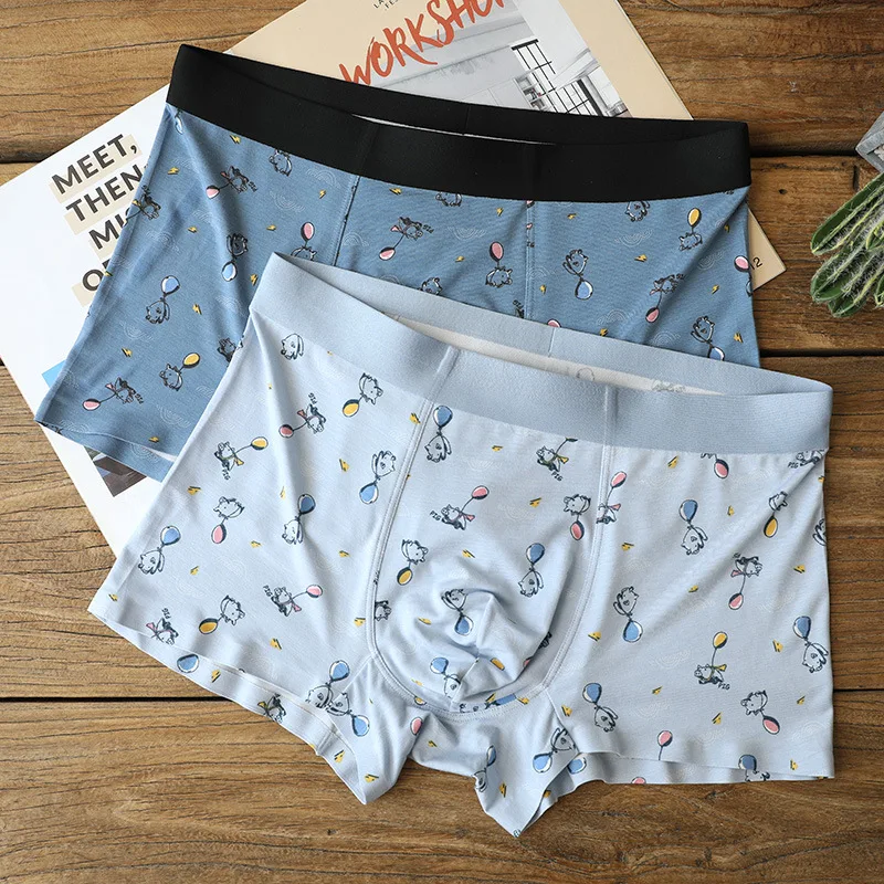 

Childlike personality printed underwear men's one-piece seamless and comfortable men's mid-waist boxer briefs