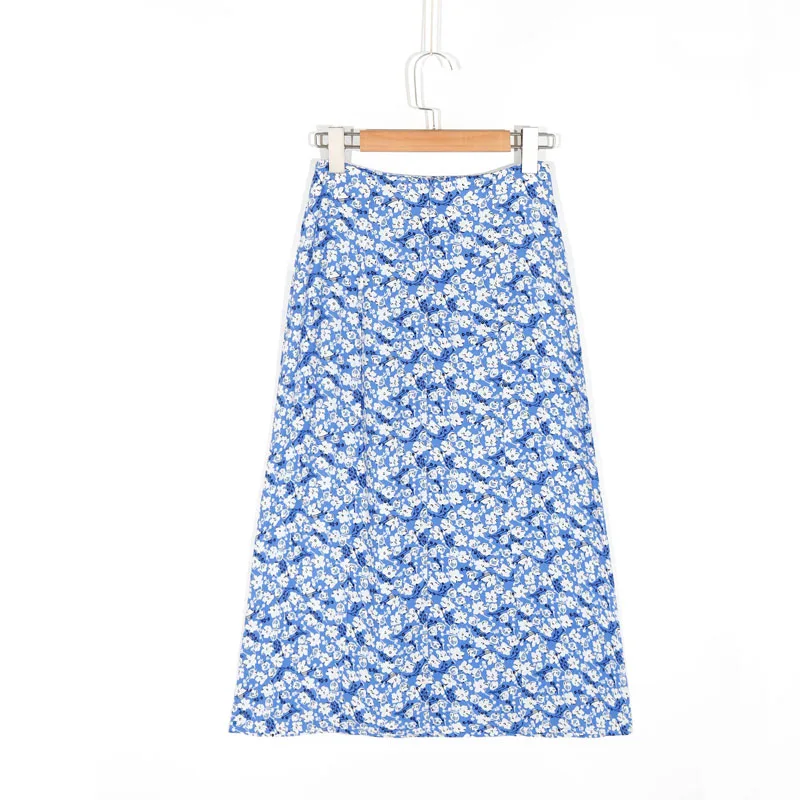 

Summer women's skirt casual flower print skirt